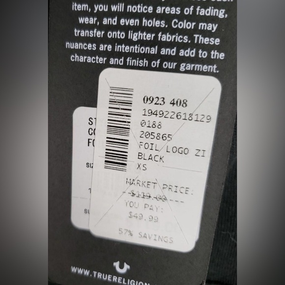 True Religion Women's Black Hoodie with Gold Accents - Picture 4 of 9